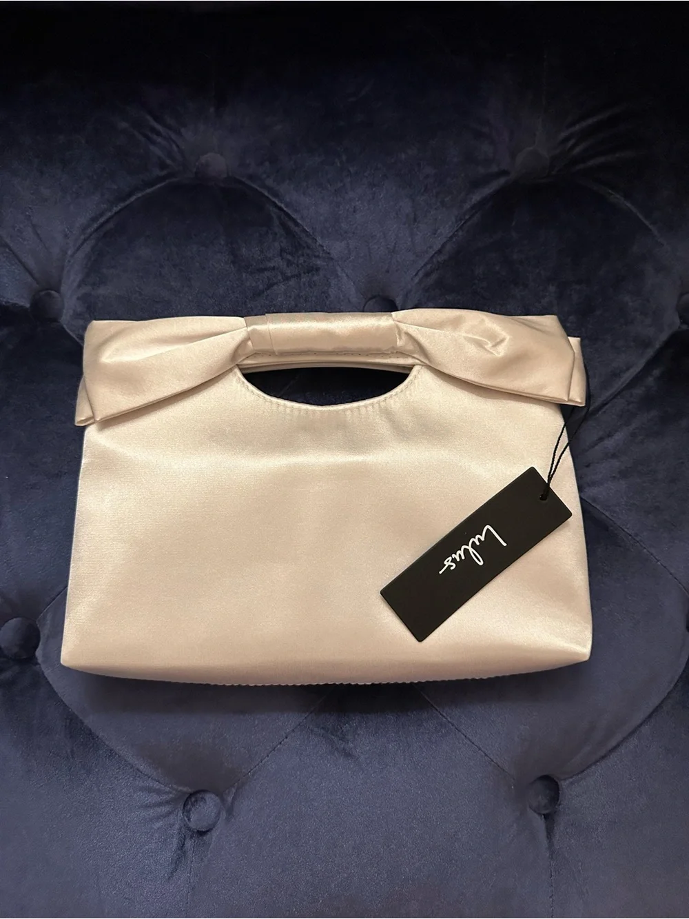 Satin Bow Handle Clutch